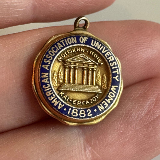 Vtg American Association of University Women Charm Pendant AAUW RARE