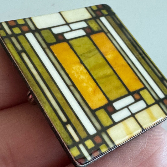 Frank Lloyd Wright Oak Park Skylight Brooch Pin Acrylic