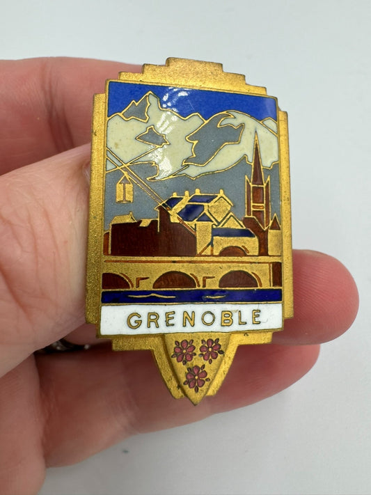 Antique GRENOBLE France Tourist Souvenir Lapel Pin
