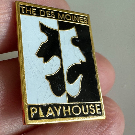 Vintage The Des Moines Playhouse Lapel Pin Iowa RARE