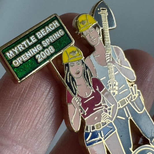 2008 Myrtle Beach Hard Rock Cafe Park Construction Worker Lapel Pin