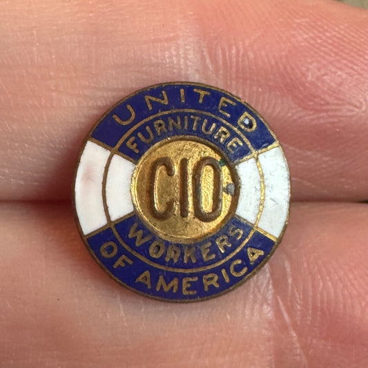 Vtg United Furniture Workers of America CIO Screw Back Lapel Pin Union Tie Tack