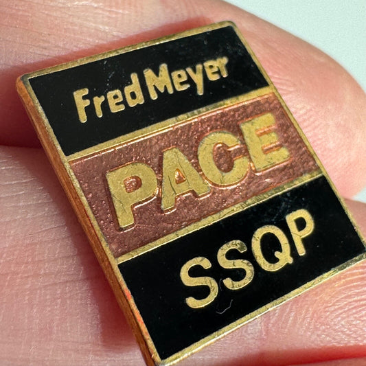 Vintage Fred Meyer PACE SSQP Lapel Pin Employee Grocery Stores