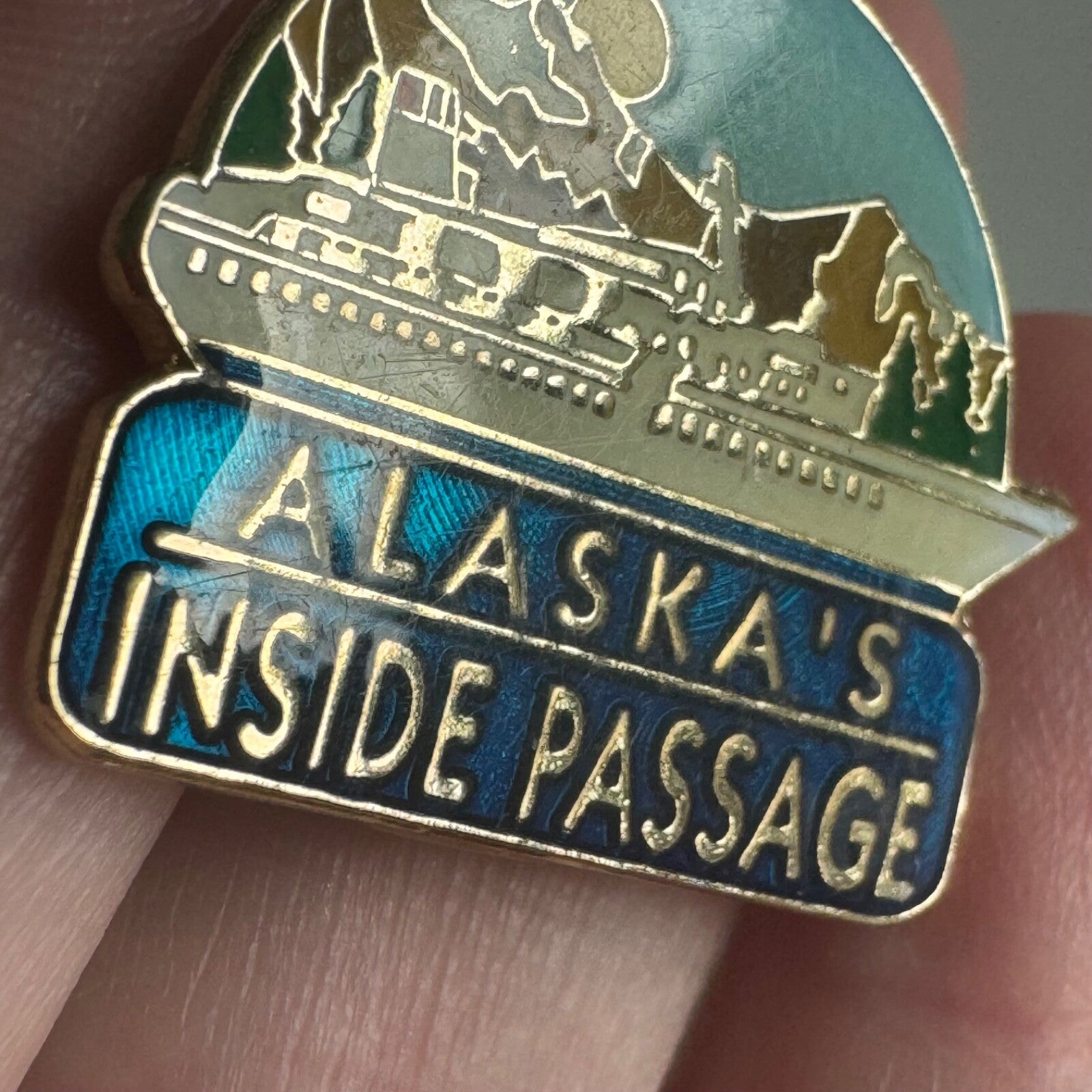 Vintage Alaska's Inside Passage Ship Lapel Pin Cruise