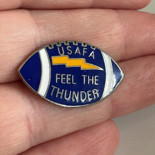 Vintage USAFA Air Force Academy Feel the Thunder Football Enamel Lapel Pin