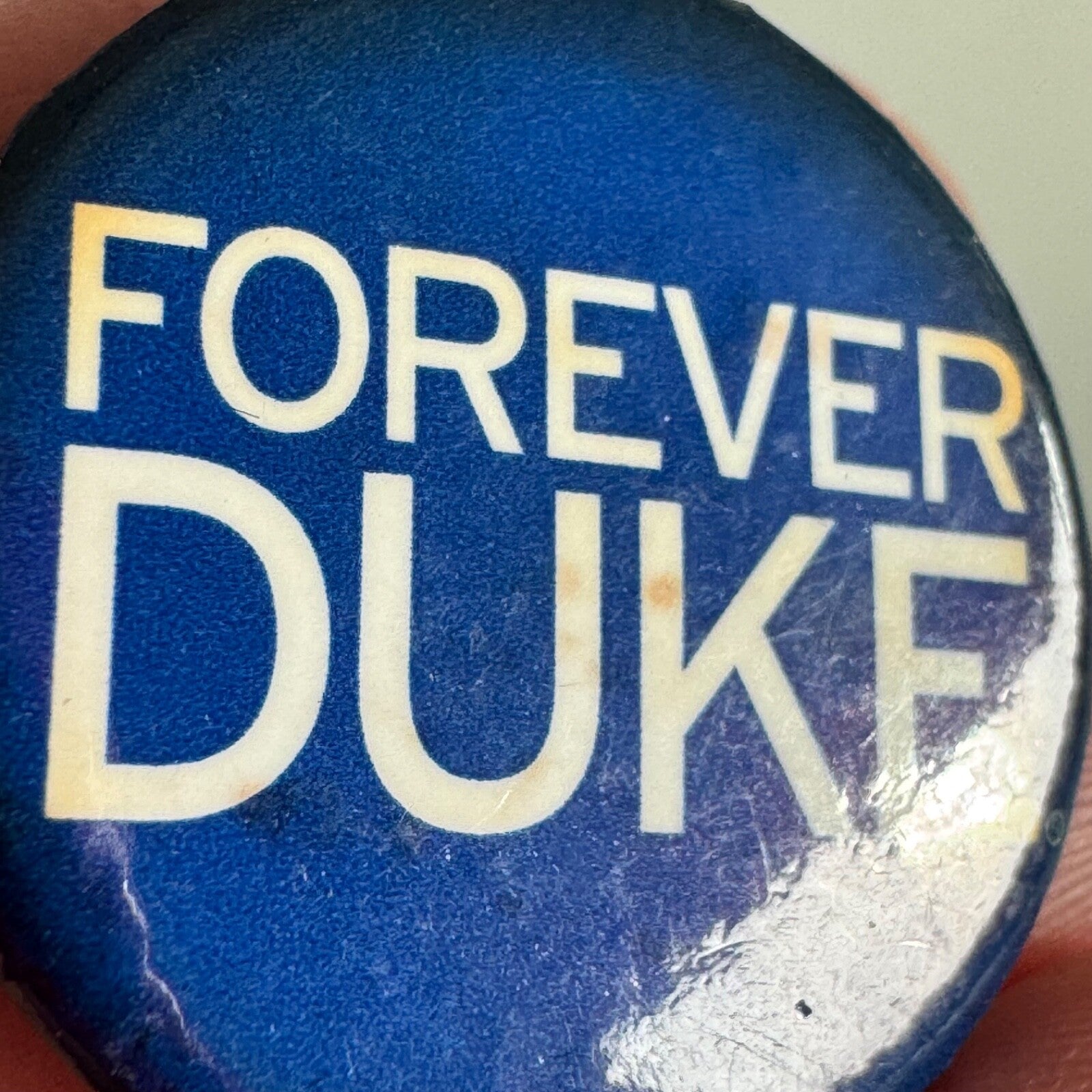 Vintage Forever Duke Lapel Pin Button University Blue Devils