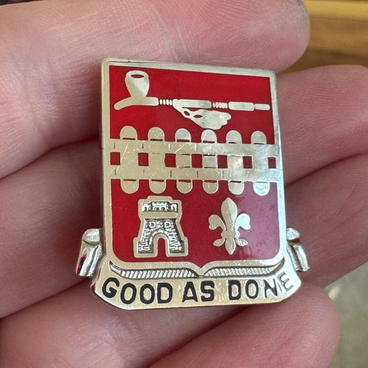 32nd Division 107th Engineer Good As Done Railway Operating Battalion DUI DI Pin