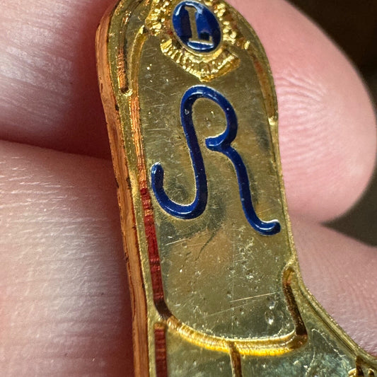 Vtg Lions Club Cowboy Boot JR Cattle Brand Pin International President 2007