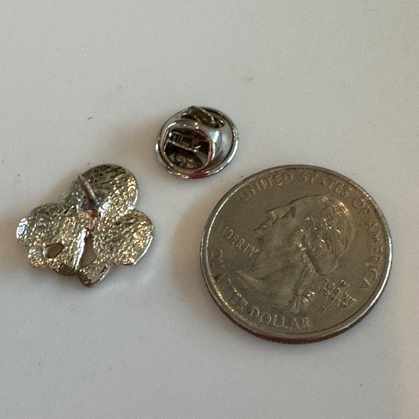 Vintage Silver Tone Mushroom Trio Lapel Pin Scatter Glitter Finish