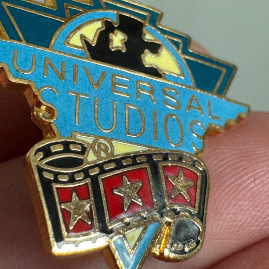 Vintage Universal Studios Enamel Lapel Pin Camera Film Strip Souvenir Movie Reel