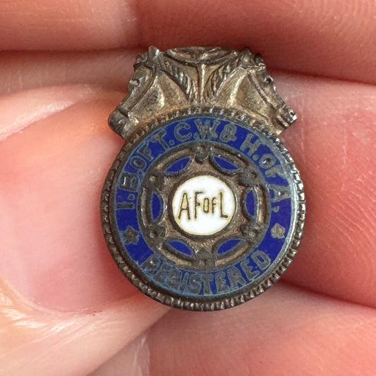 OLD Sterling Silver Teamsters AF of L Registered Member Lapel Pin 