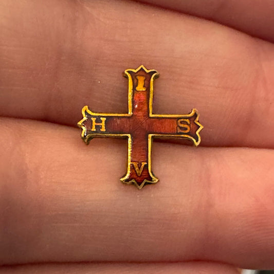10k Gold Red Cross of Constantine Masonic lapel Pin First Degree