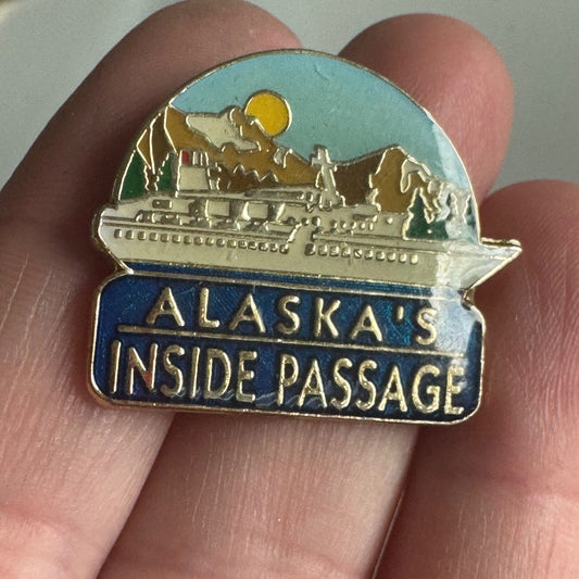 Vintage Alaska's Inside Passage Ship Lapel Pin Cruise