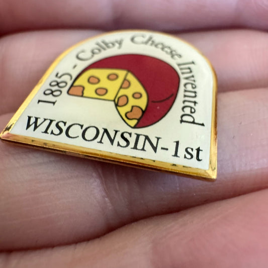 Wisconsin Colby Cheese Invented - 1885 - 1st -Lapel Pin Souvenir Tourist