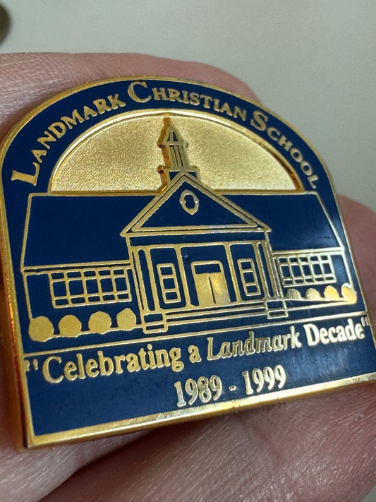Landmark Christian School 10-Year Anniversary Pin (1989–1999)