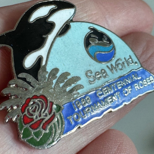 SeaWorld 1989 Centennial Tournament of Roses Enamel Pin