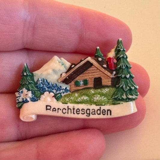 Vintage Berchtesgaden Celluloid Souvenir Travel Lapel Pin  Bavaria Germany