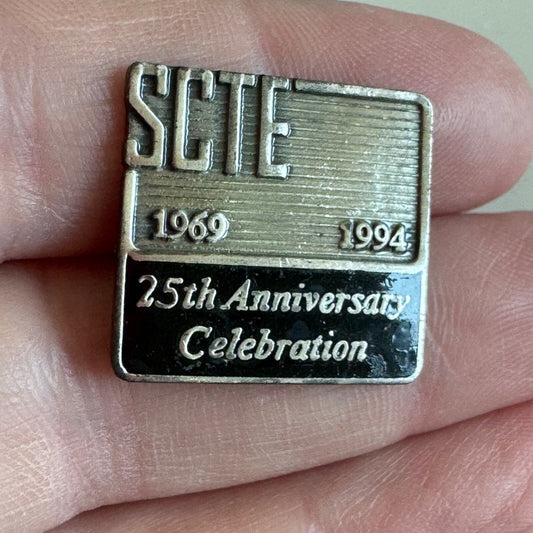Vintage 1994 SCTE 25th Anniversary Celebration Pin Society of Cable Telecom.