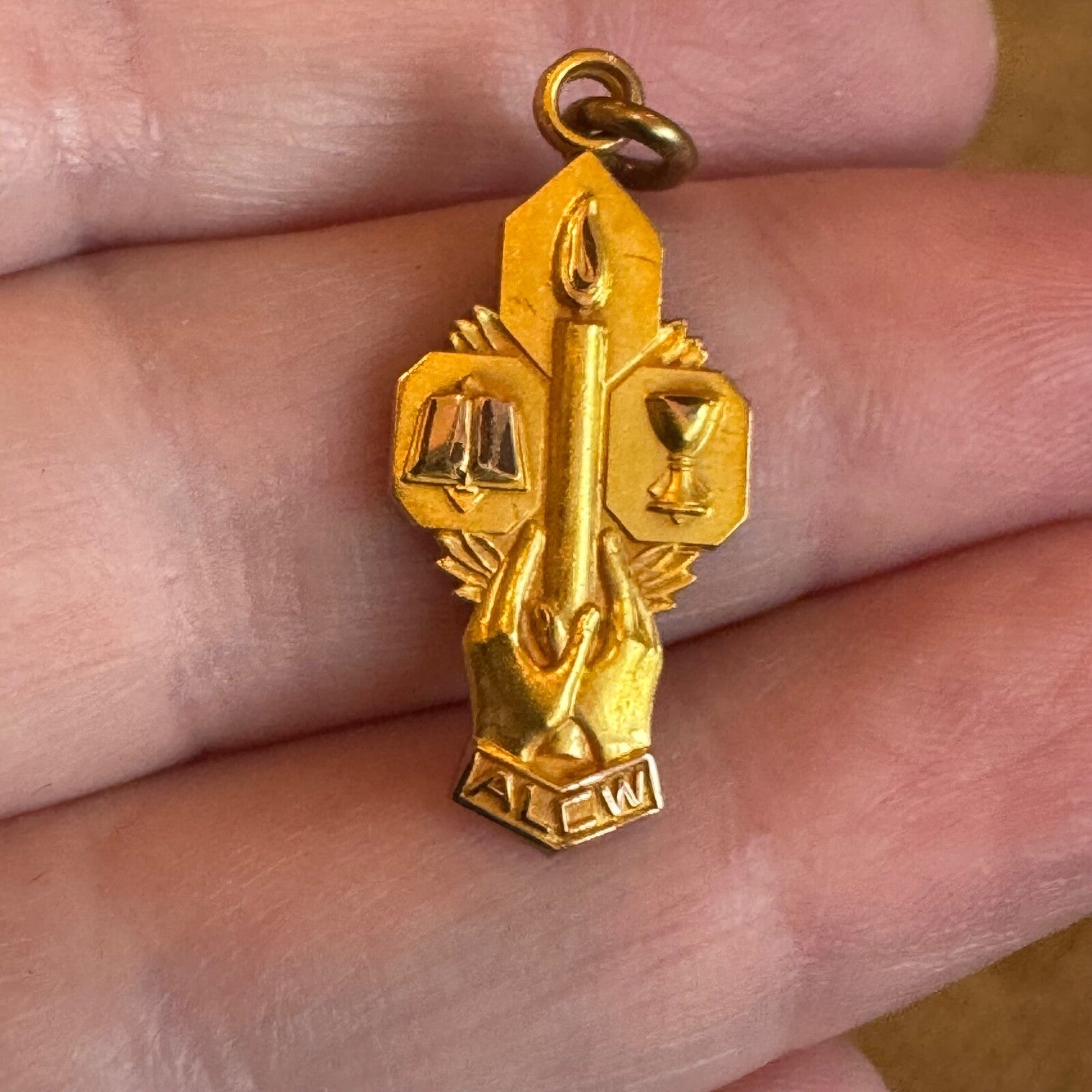 Vintage American Lutheran Church Women Charm Pendant 1/10 10k GF ALCW