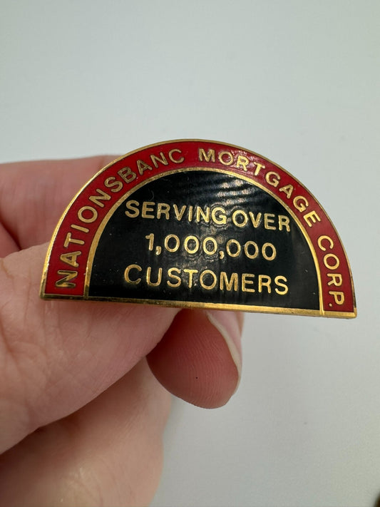 Vintage NATIONSBANC MORTGAGE CORP. Lapel Pin 1,000,000 Customers