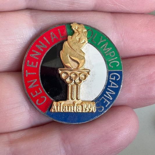 Vintage Centennial Olympic Games Atlanta 1996 Torch Flame Lapel Pin Aminco