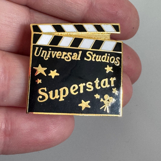Vtg Universal Studios Superstar Directors Clapboard Clapper Pin 1990 Clap Board