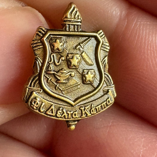 Vintage Phi Delta Kappa Education Honor Society Lapel Pin Tie Tack  Crest Shield