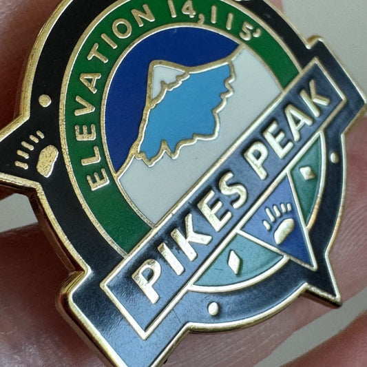 Vintage Pikes Peak Colorado Mountain Elevation 14,115 Pin