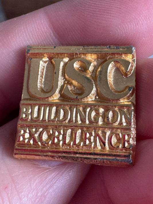 Vintage USC Building on Excellence University of Southern California Lapel Pin