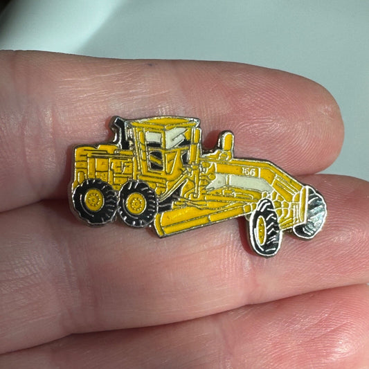 Vintage Yellow Caterpillar Cat Motor Grader Advertising Lapel Pin