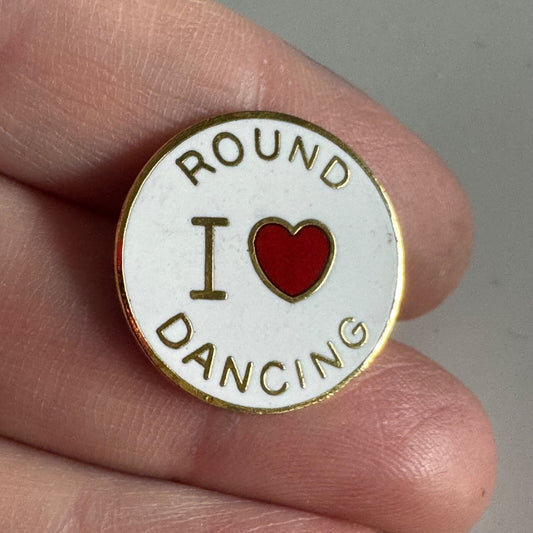 I Love Round Dancing Lapel Pin Heart