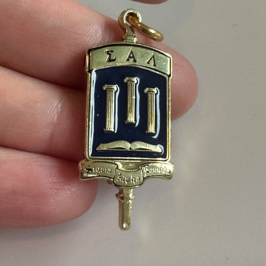 Vintage Sigma Alpha Lambda Honor Society Key Charm Pendant Fob Leadership