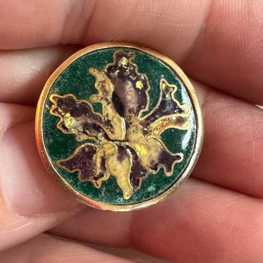 Vintage Orchid Iris Lapel Pin Tie Tack