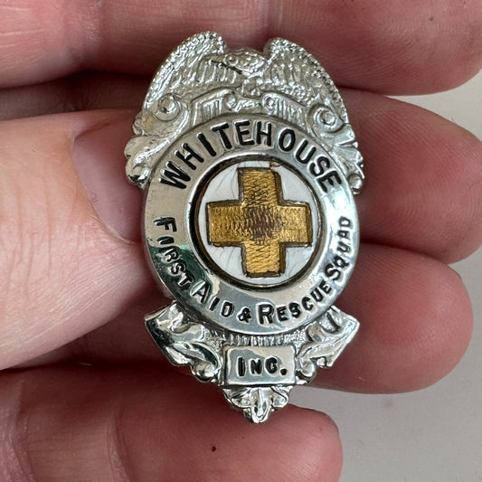 Vintage Whitehouse First Aid & Rescue Squad Inc. Obsolete Badge Pin