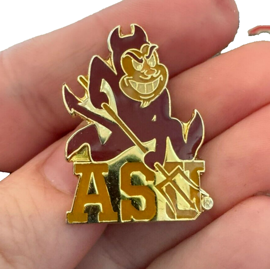 Arizona University Sun Devils Mascot Lapel Pin Vintage ASU
