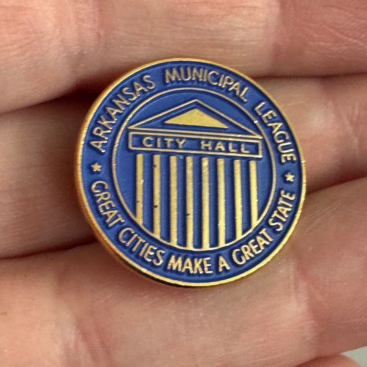 Vintage Arkansas Municipal League City Hall Enamel Lapel Pin