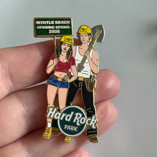 2008 Myrtle Beach Hard Rock Cafe Park Construction Worker Lapel Pin