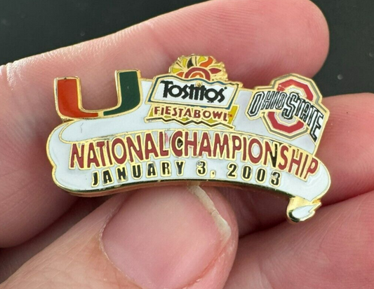 Tostitos Fiesta Bowl National Championship January 2003 Miami Ohio State Pin