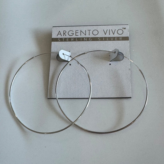 Argento Vivo Sterling Silver Extra Large Endless Hoop Earrings New On Card