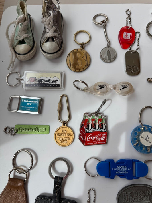Lot of 45+ Vintage to Now Advertising Keychains Key Chains Bag Tags