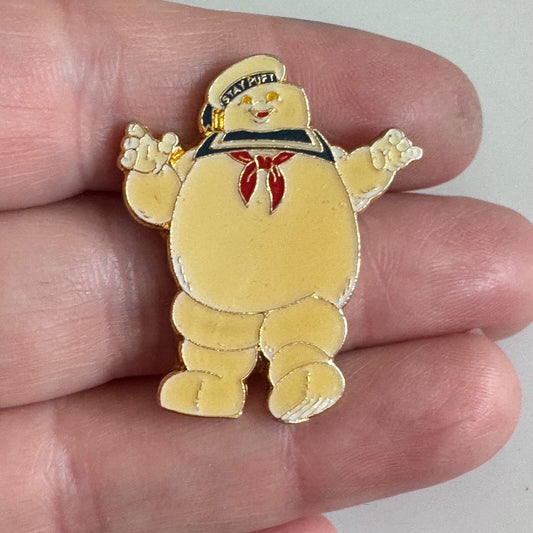 Vintage Universal Studios Ghostbusters Stay Puft Marshmallow Man Lapel Pin