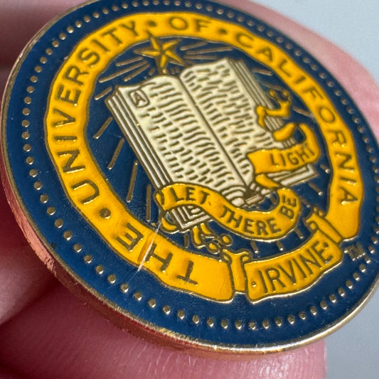 Vtg University of California Irvine Lapel Pin Coat of Arms Crest UCI