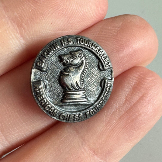 Vintage American Chess Foundation Pin – Bakwin H.S. Tournament Knight