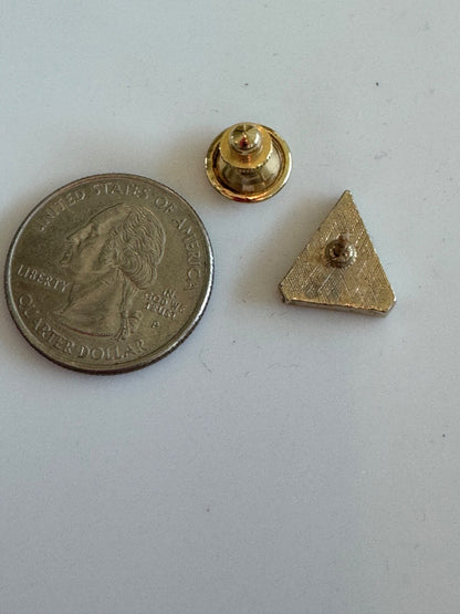 Vintage City of Faith Triangle Praying Hands Religious Pin Church
