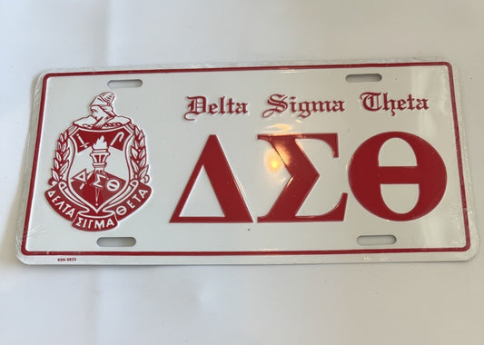 Vintage New Old Stock Delta Sigma Theta Sorority License Plate Car Tag