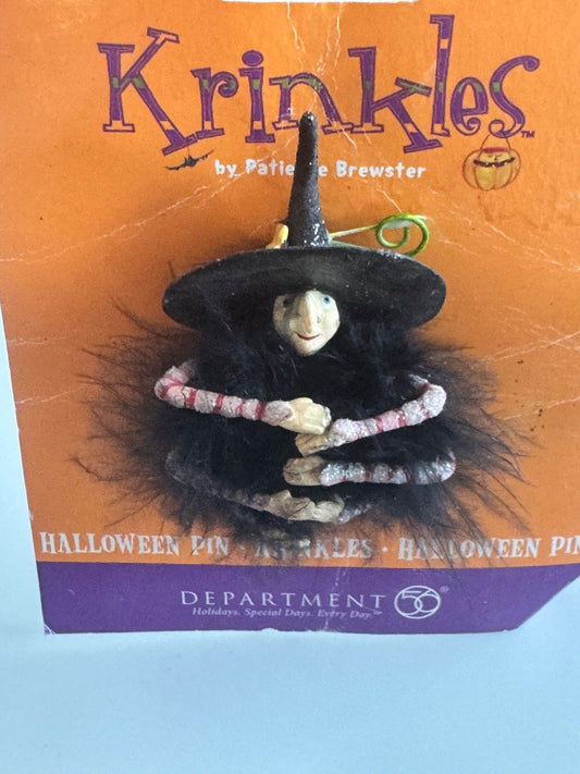 DEPARTMENT 56 KRINKLES BY PATIENCE BREWSTER SPOOKY SPIDER HALLOWEEN LAPEL PIN