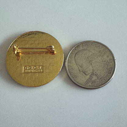 Vintage San Francisco City Skyline Pin – Night Scene Gold on Black