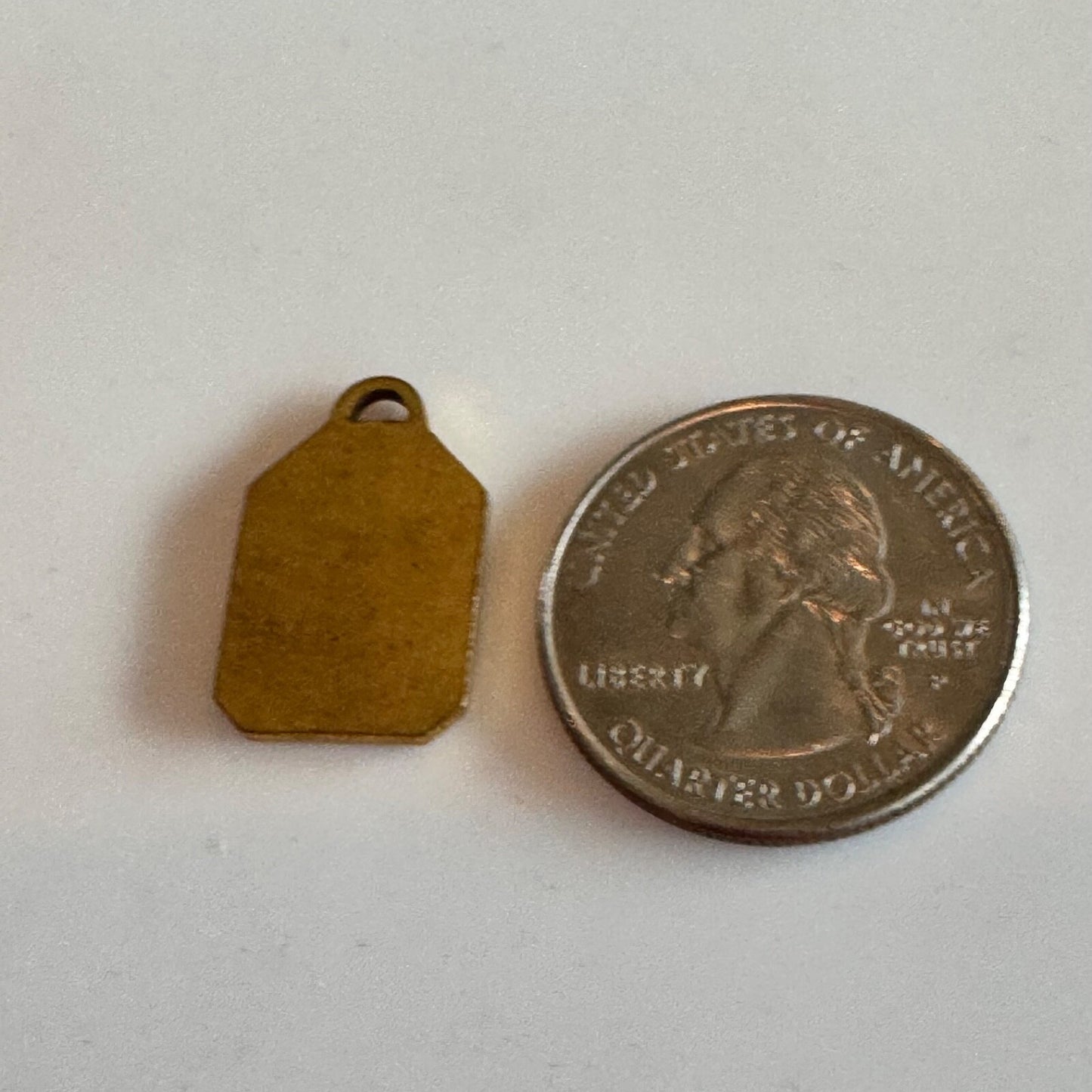 Vintage 1930s-1940s Zodiac Brass Charm AQUARIUS Gold Tone Astrology NOS