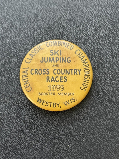 1955 Central Classic Combined Champs Ski Jumping Cross Country Wisconsin Pin