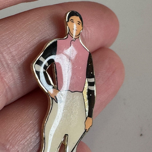 Vintage Santa Anita 50th Anniversary Jockey Lapel Pin 